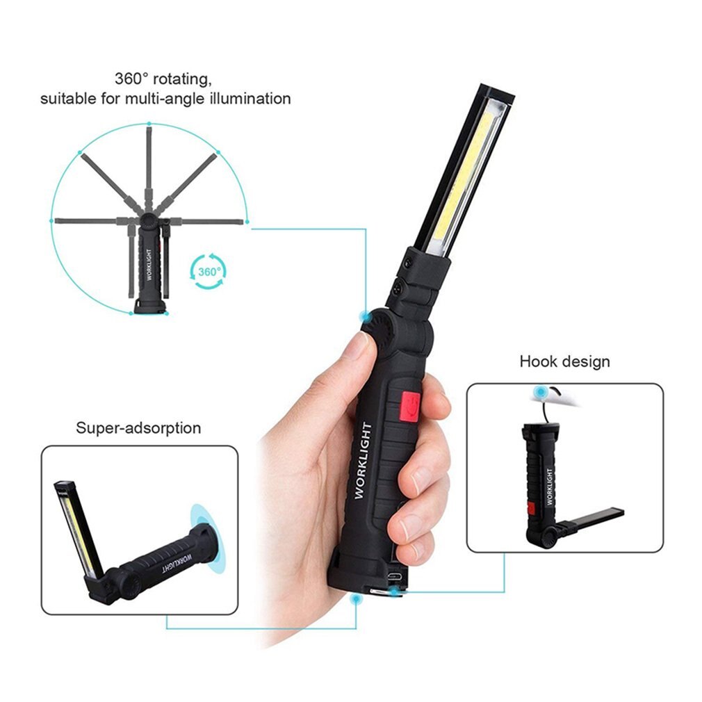 Arbejdslys bilreparation hånd arbejdslampe med magnet foldbar multifunktions lommelygte