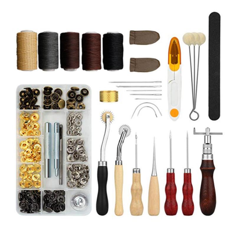 23/37/78Pcs Leather Craft Punch Tools Kit Hand Sewing Stitching Punch Carving Works Saddle Leathercraft Accessories: 28 pcs