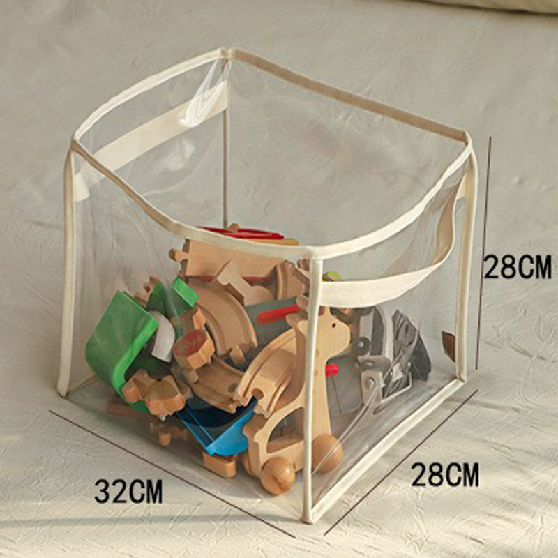 Lagerung Korb kinder Spielzeug Transparent Lagerung Eimer Große Kapazität Haushalt Tragbare Falten Buch Lagerung Box: Rot