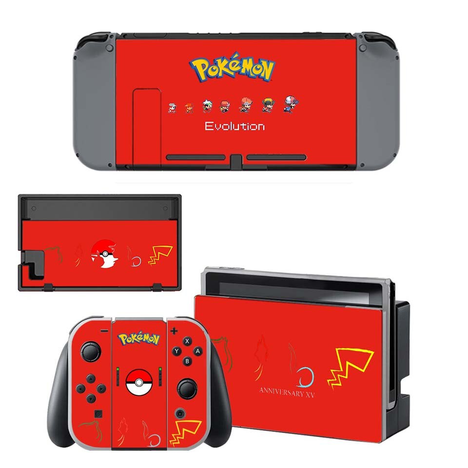 Nintend Switch Console + Vreugde-Con Controller Vinyl Skin Sticker Set voor Pokemom Beschermende Skins voor NS Schakelaar