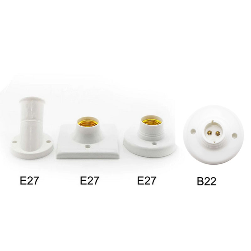 Screw Lamp Base e27 B22 Lamp holder Socket base Light Bulb e27 Socket Holder Adapter Snap-in lamp holder Converter 100-250V