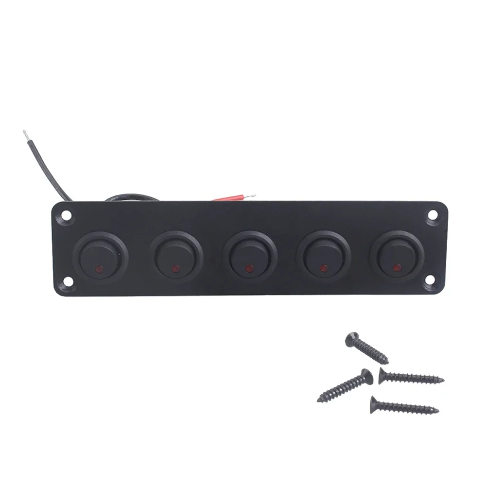 12V 1-5 Gang Universal Toggle Switch Panel USB Car Boat Marine RV Truck Blue LED Styling Accessories Marine Rocker Switch: Lavender