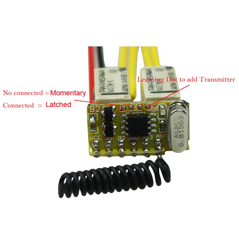 Dc 3.7v 4.5v 5v 7.4v 9v 12v mini 2ch relæ fjernbetjening mikro trådløs kontakt ingen com nc relæ modtager + sender kontakt