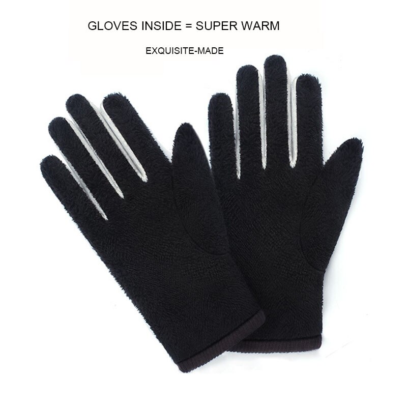 Winter Warm PU Lederen Handschoenen voor Mannen Klassieke Warme Dunne Rijden Handschoenen Touchscreen Mannelijke Bruine Kleur Guantes voor motorfiets