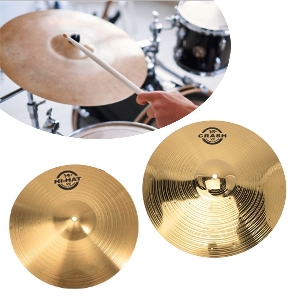 Platillos de latón de tambor de 14-16 pulgadas, platillos de percusión contra salpicaduras, charles de Jazz, piezas de instrumentos musicales, juego de batería, platillos