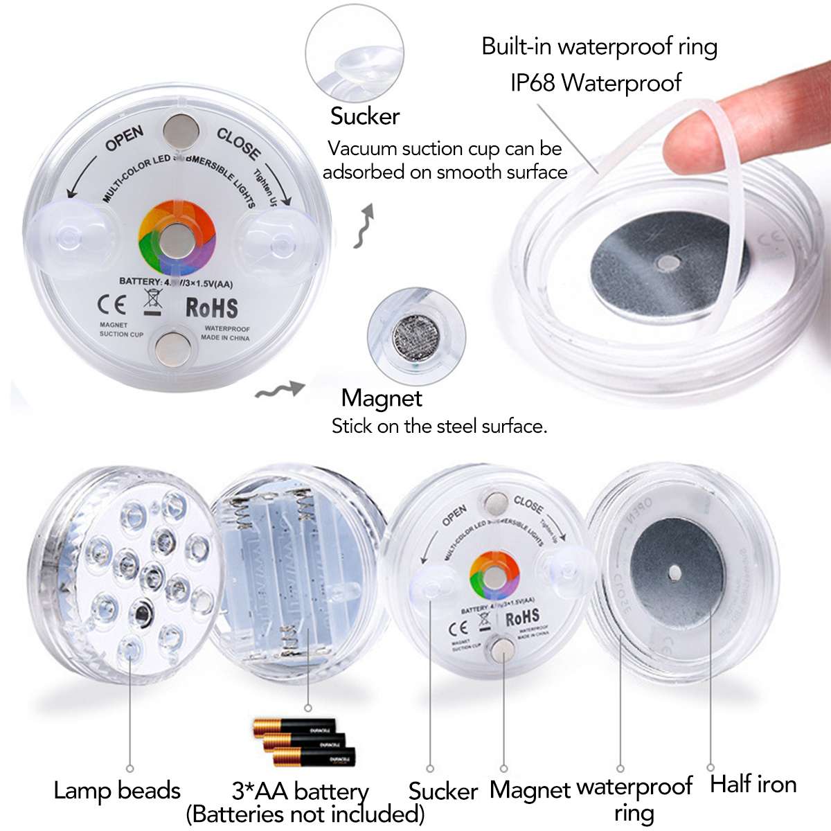 13Led Remote Controlled Rgb Submersible Led Light Battery Operated Onderwater Zwembad Licht Voor Aquarium Outdoor Tuin Decoratie