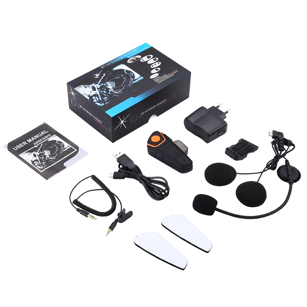 Boblov bt -s2 1000m vattentät motorcykel interphone bluetooth hjälm intercom handsfree bt motorcykel headset fm  mp3 us plugg