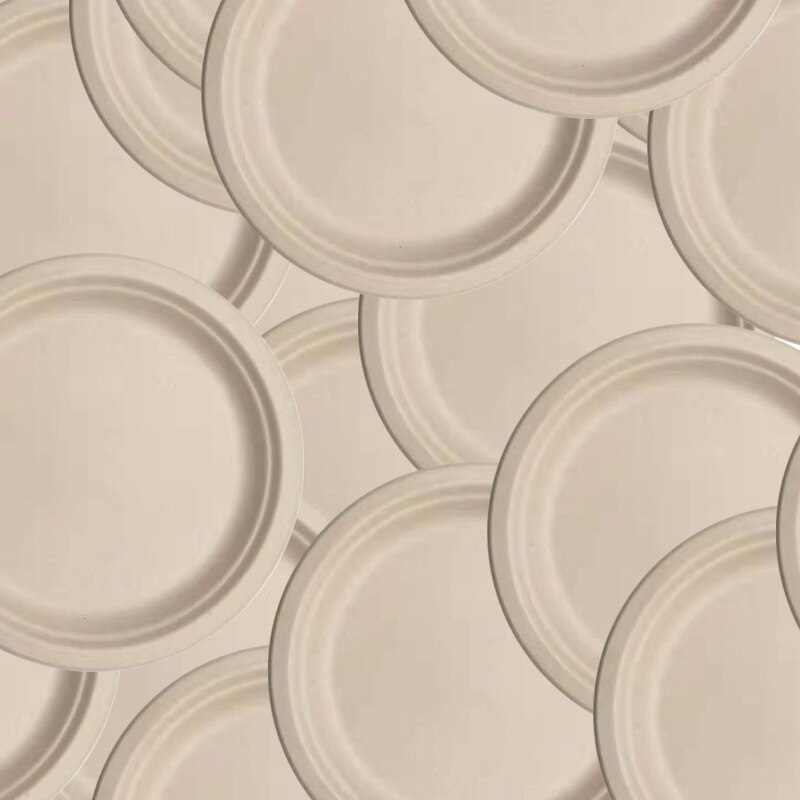 Biodegradable 9 Inch Plates. Great for Lunch, Dinner Parties and Potlucks. Disposable, Compostable Wheat Straw Paper Alternative