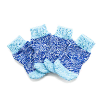 4 stuks/set antislip hondensokken voor hardhouten vloeren, bescherming voor de poten van huisdieren bij verwondingen, voor gebruik binnenshuis: Blauw / M (3 x 7.5cm)