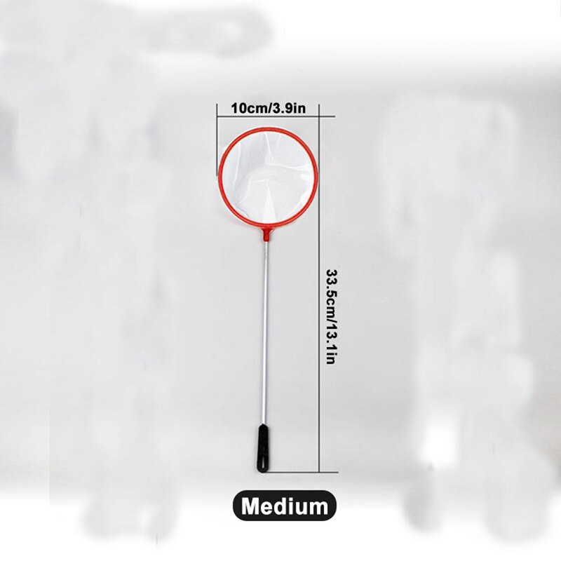 Round 3D Aquarium Fish Tank Catch Net Stainless Steel Mini Rod Fishing Outdoor Round Pocket Shrimp Fishing Nets for Children: M Coarse Net