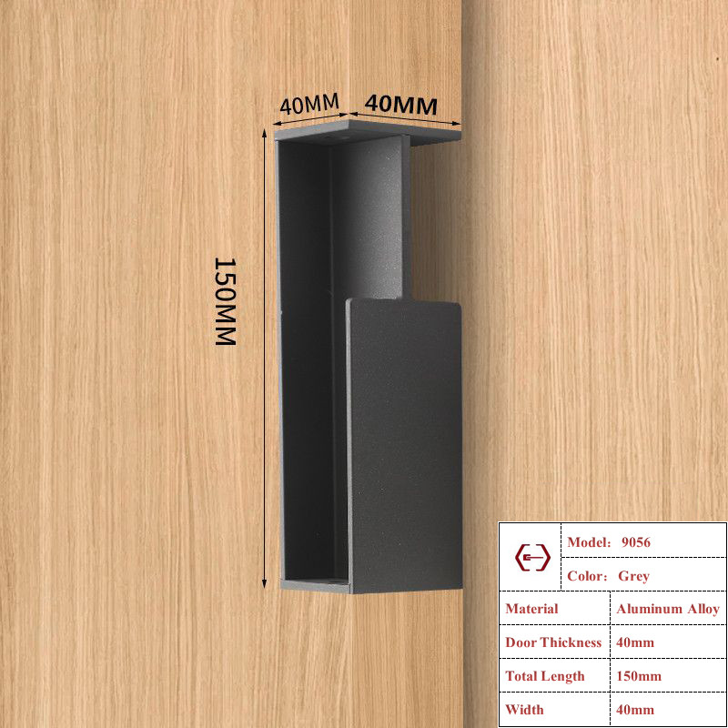 Poignée de porte coulissante invisible de style industriel poignée de porte coulissante intégrée poignées de porte latérales en alliage d'aluminium anti-collision: MULTI