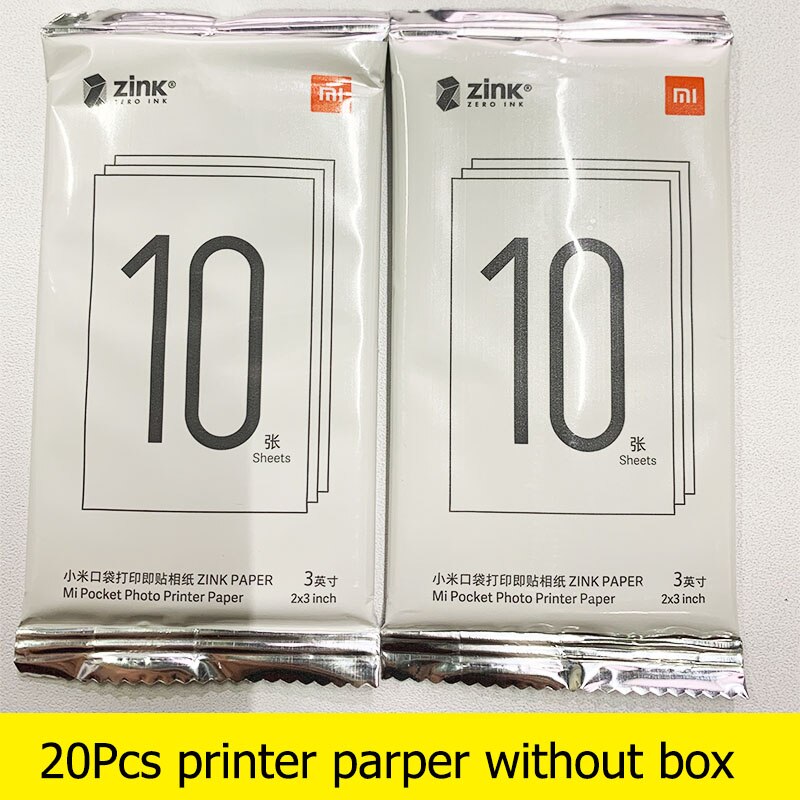 Xiaomi-impresora mijia AR, 300dpi, portátil, para fotos, Mini bolsillo con DIY, Share, 500mAh, impresora de bolsillo para imágenes, funciona con mijia: 20pcs paper