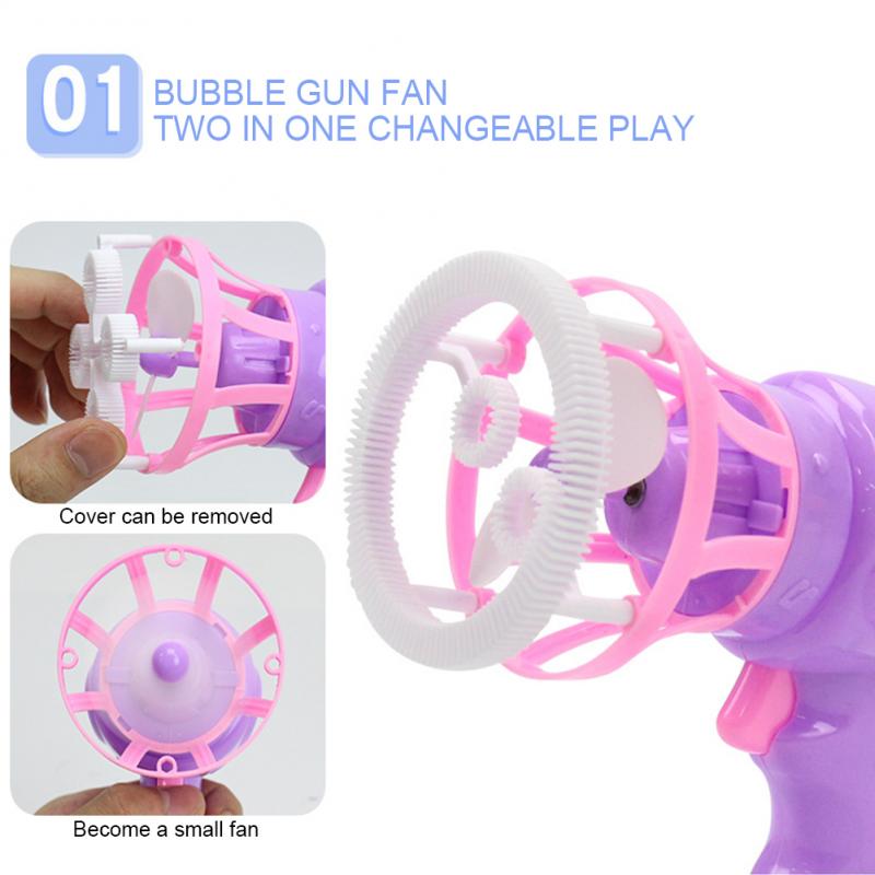 3IN1 Bubble Blower Machine Toy Kids Soap Water Bubble Gun Blower Summer Outdoor For Party And DIY