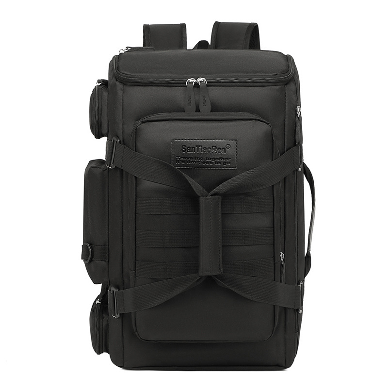Travel Backpack Business Trip Short Distance Duffel Bag Large Capacity Dual-use Outdoor Leisure Camping Bags: black