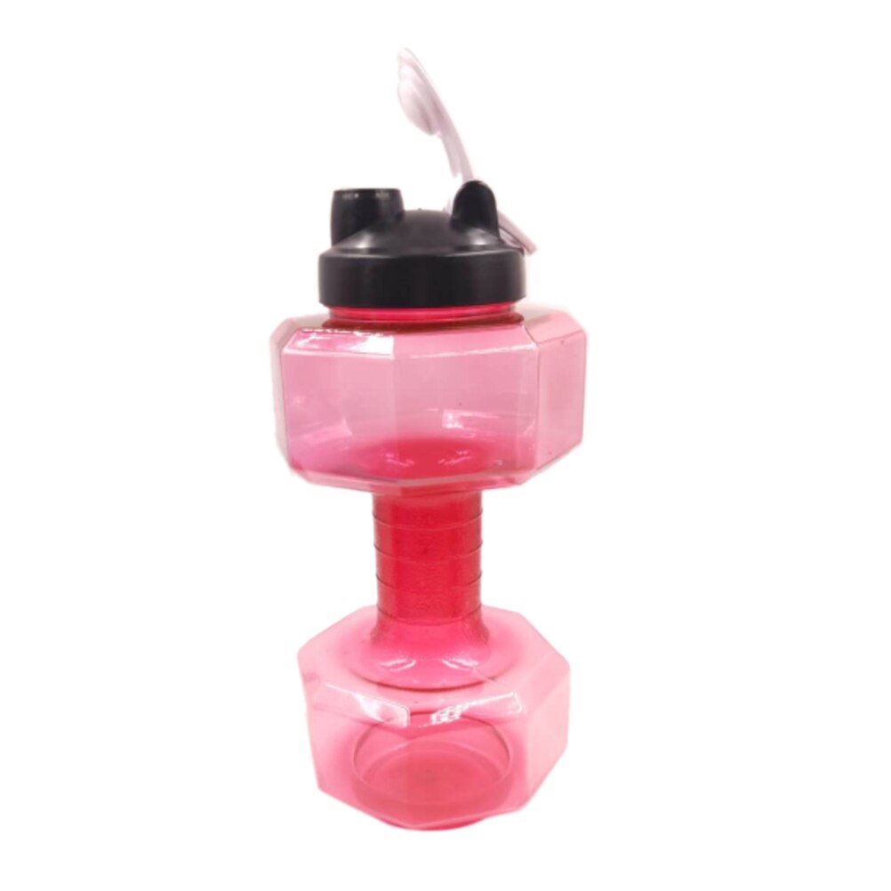 Bouteille d'eau de sport 2,2 l, haltère en forme d'haltère pour l'entraînement et le Fitness, unisexe: Rouge