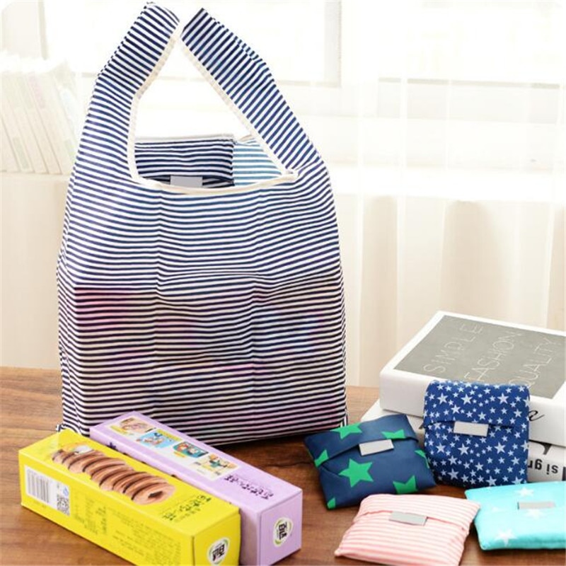 printing foldable green shopping bag Tote Folding pouch handbags Convenient Large-capacity storage bags