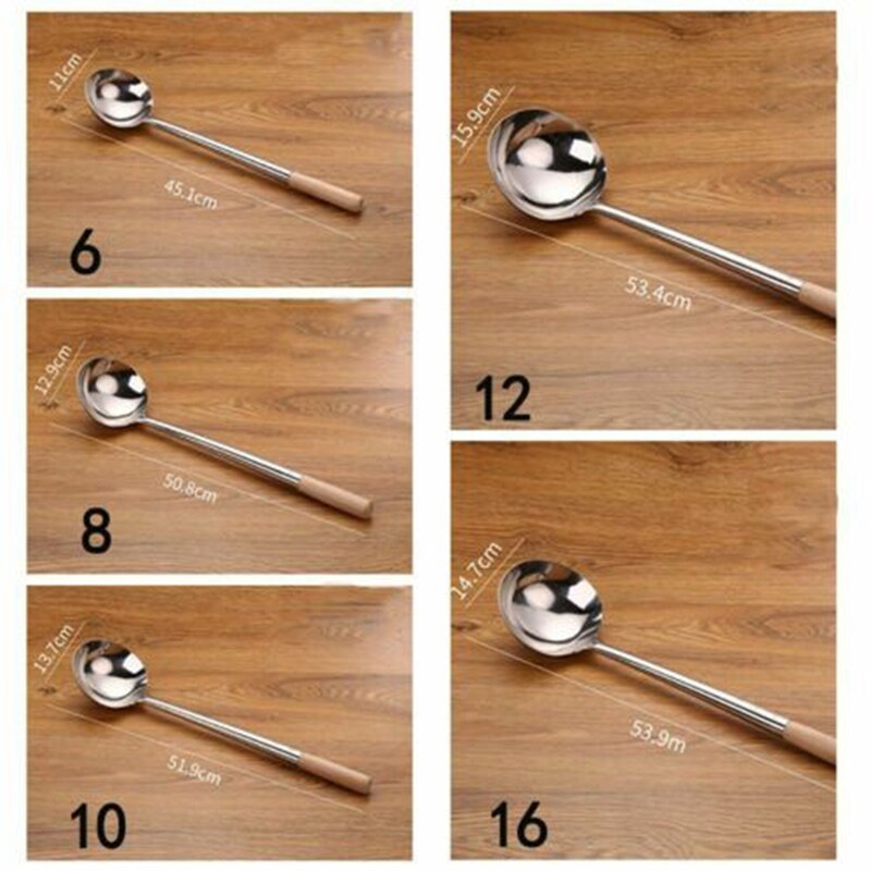 Long Handle Soup Ladle Cooking Utensils Ladle Spoon Wok Soup Spoon Kitchen Tool