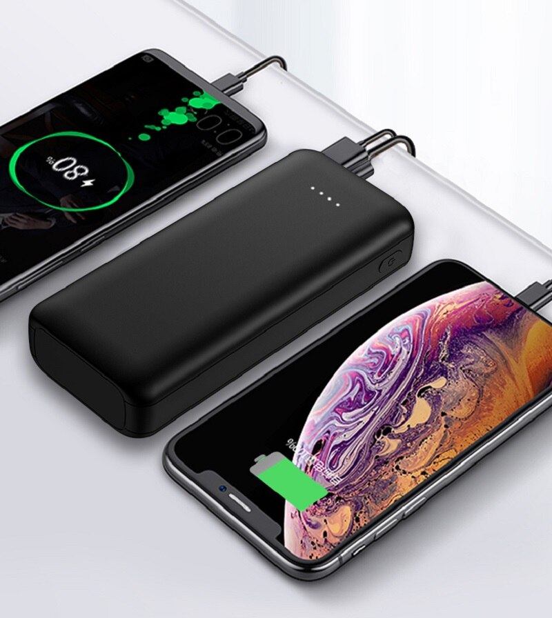 Banco de energía de gran capacidad para teléfono móvil, Cargador rápido 30000 tipo C, para viaje, para iPhone y Samsung, 3,0 mah