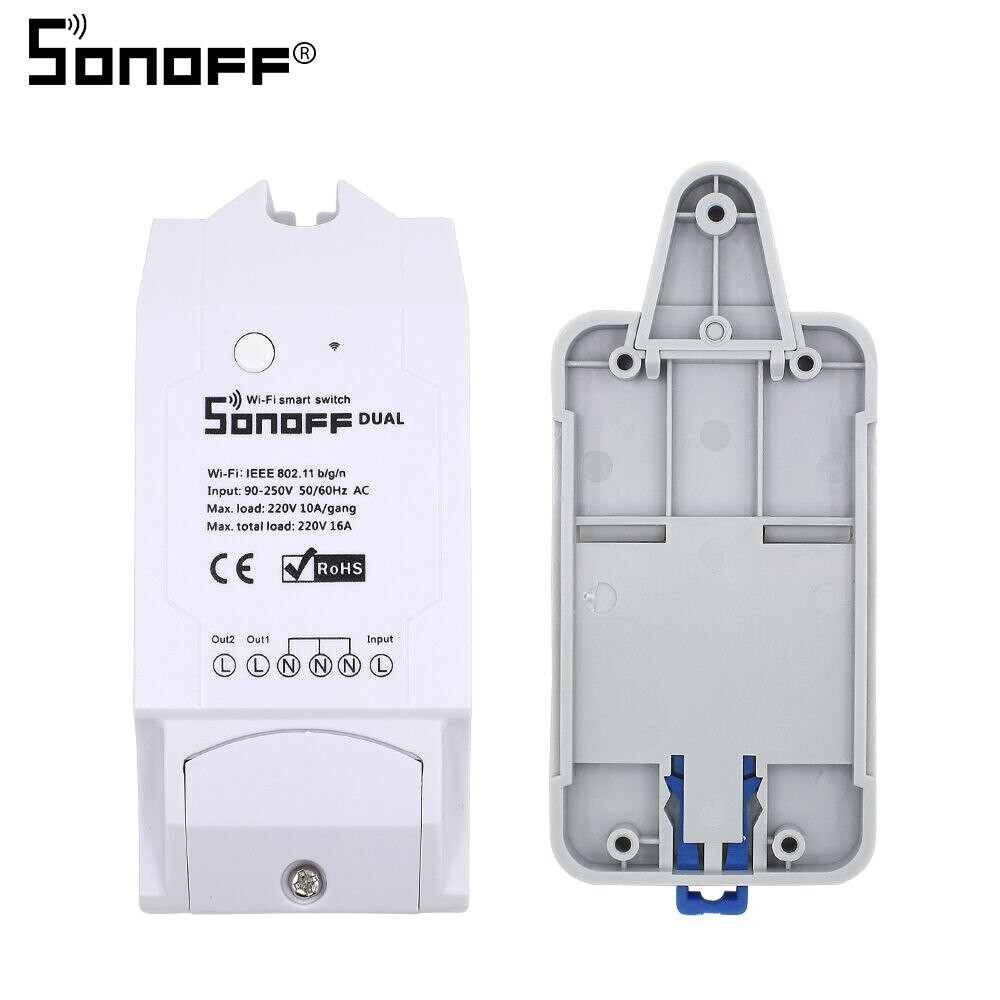 SONOFF DR DIN Tray Rail Case Holder Mounted Adjustable work with SONOFF Basic/RF/TH10/TH16/POW/DUAL/POW R2 Smart Home Automation: DR and Dual