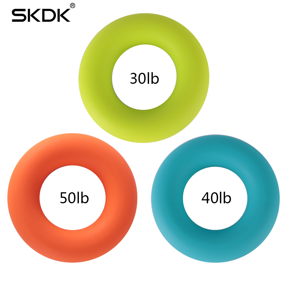 SKDK 1Set Silicone Hand Gripping Ring Finger Strength Trainer Exerciser Workout Gym Fitness Finger Expand Gripper