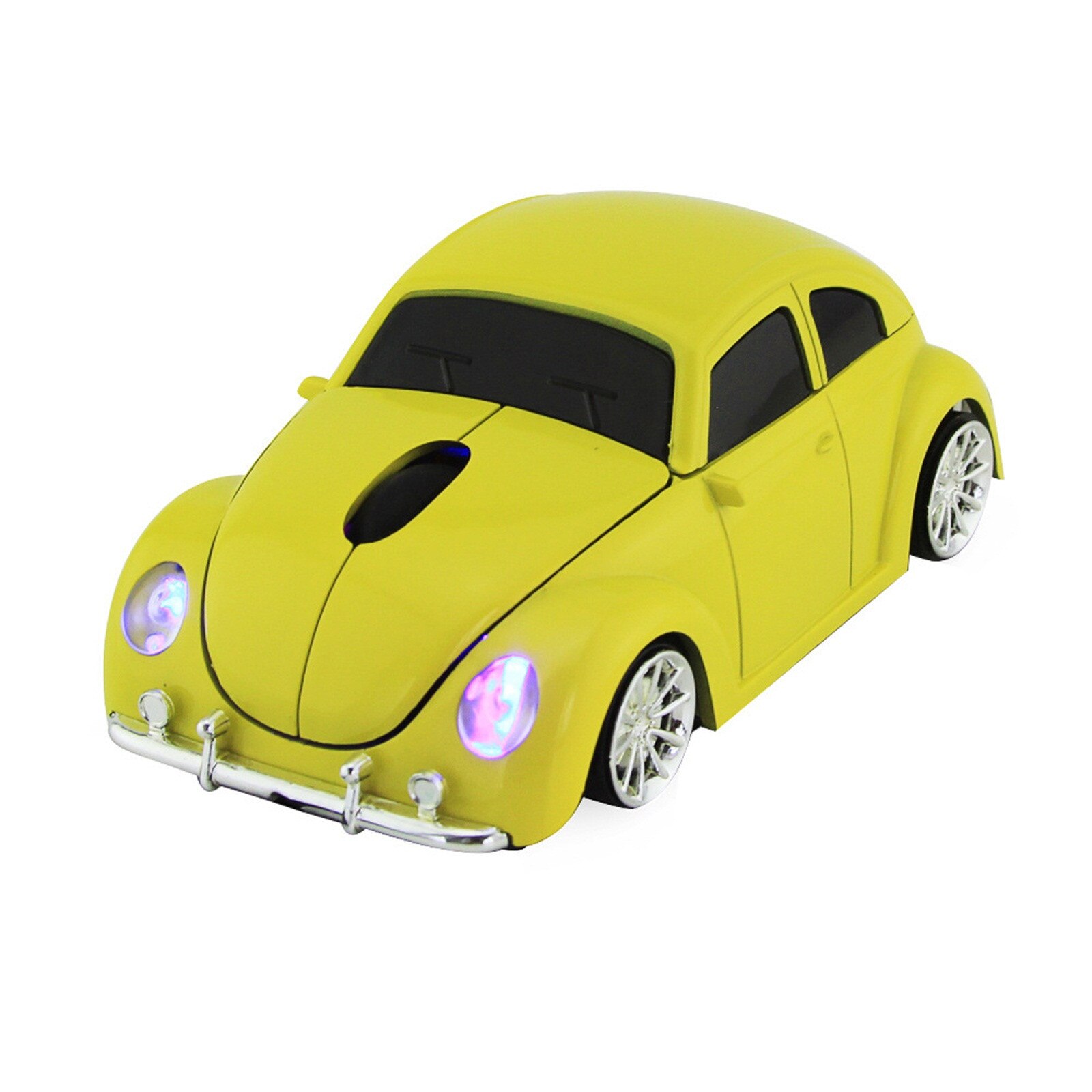 USB 2.4GH Beetle Wireless Car Mouse Car Model Sports Car Mouse With USB Mouse Mice For Laptop PC Computer: Yellow 