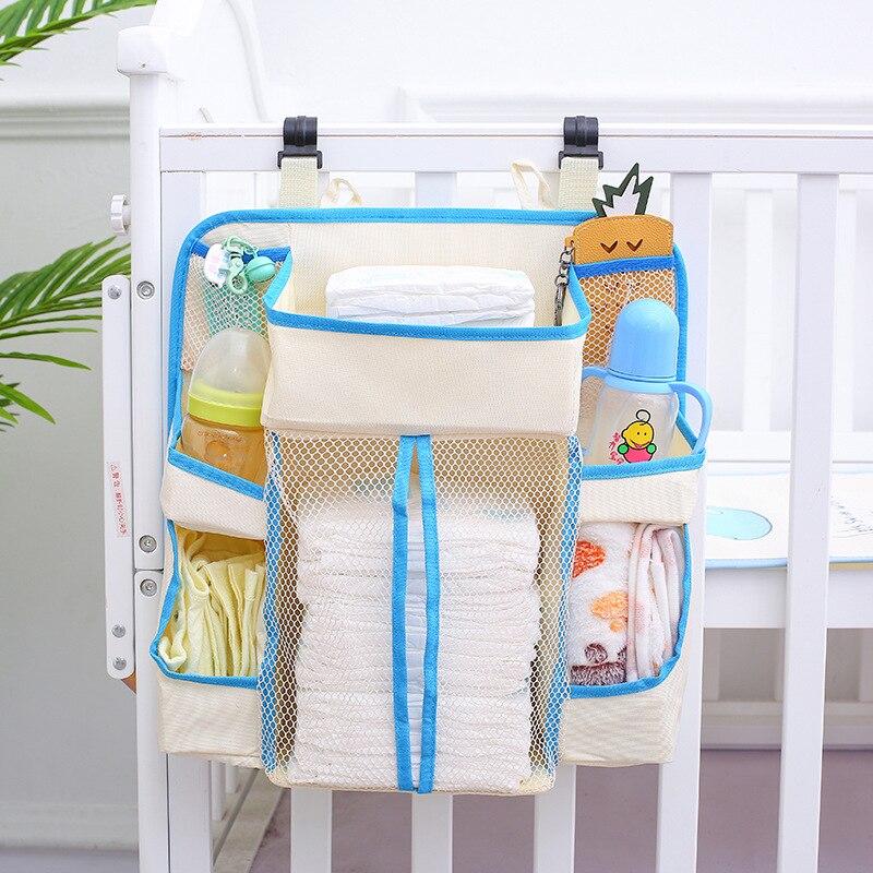 Baby seng hængende organisator taske vandtæt baby bleer bærbar opbevaringspose fodringsflaske legetøj til barneseng opbevaring rack adgang: Default Title