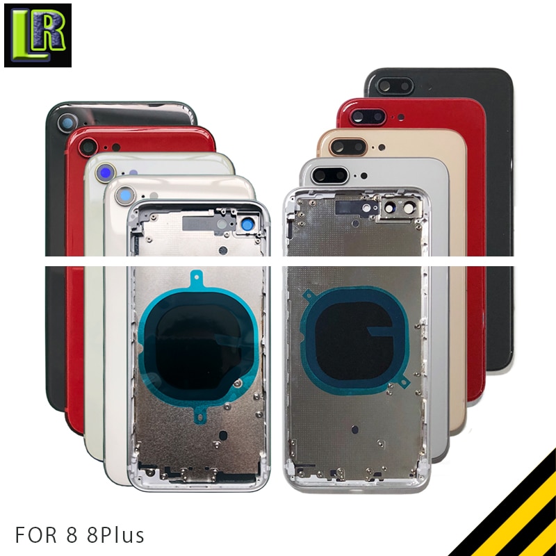 Housings for iphone 8 8 Plus 8P Back Housing Battery Door Cover Middle Frame Chassis with Glass Assembly CE / NO CE