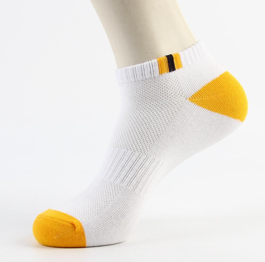 Cotton Socks Men Thin Cycling Socks Low Ankle Socks Sport Athletic Socks Women Sock Sneaker Basketball Socks Men: yellow