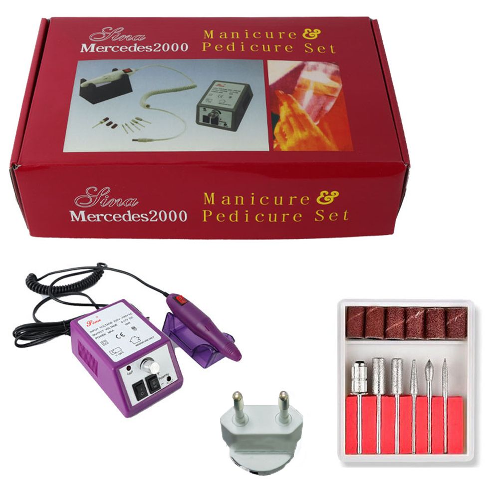 Máquina pulidora de uñas, aparato eléctrico para quitacutículas, pedicura, Mercedes 2000: purple-EU Plug-