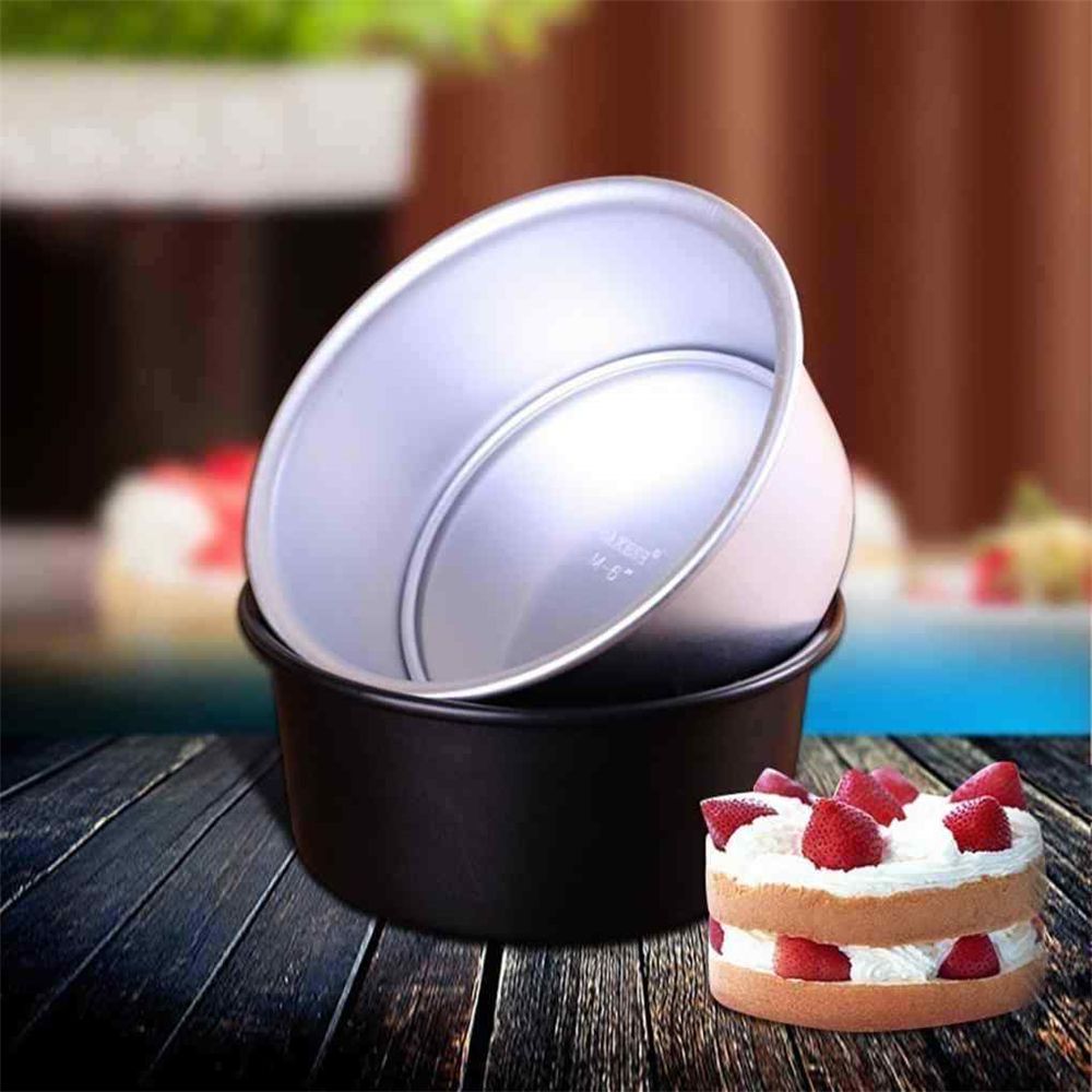 1pc Aluminum Round Cake Tin 2 Inch Loose Base Bottom Deep Baking Pan Tier Wedding Decoration Used for Cake Pastry Chocolate CIQ