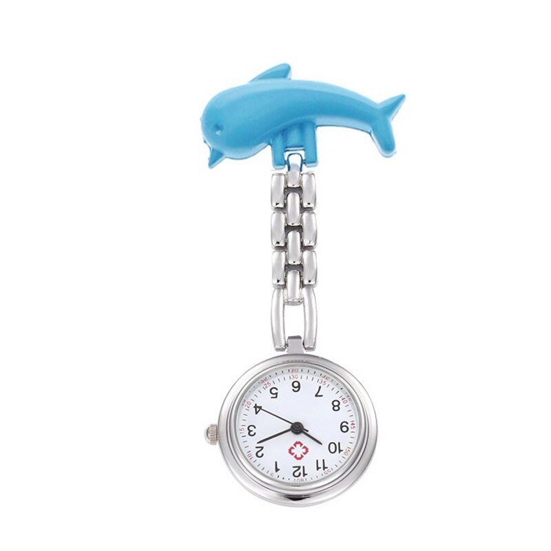 Neue Kommen frauen Delfine Quarz Krankenschwestern Uhr Legierung Taschenuhr Smiley Krankenschwester Tabelle Uhren ~ LXH