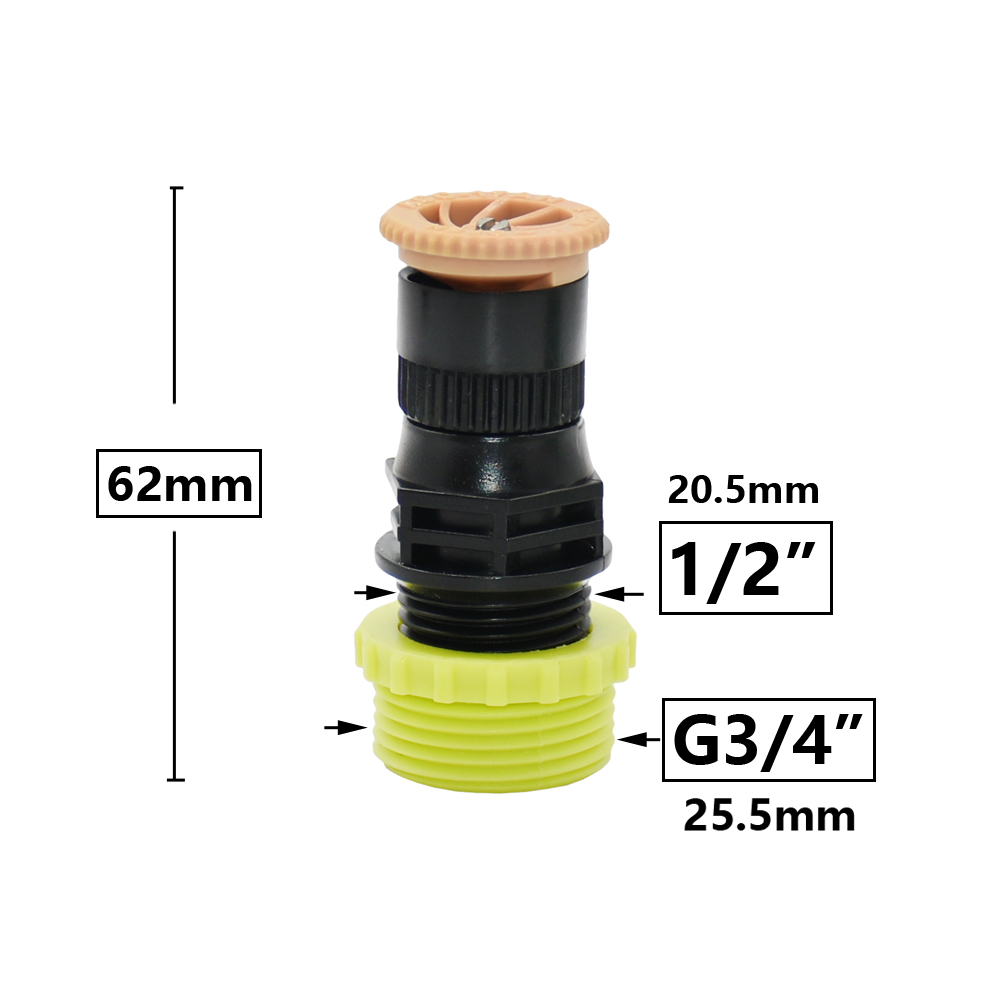 Gartenbewässerungssprinkler mit Kunststoff-Spitze-Unterstützung, 1/2 Zoll Gewinde, 0–360 Grad verstellbare Düse, landwirtschaftliche Gartenbewässerung: verrotten