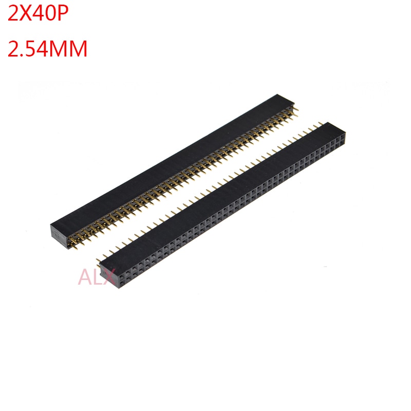 5 Pcs 2X40 Pin Dubbele Rij Rechte Vrouwelijke Pin Header 2.54 Mm Toonhoogte Strip Connector Socket 2*40 40 P 40PIN 40 Pin Voor Pcb Board
