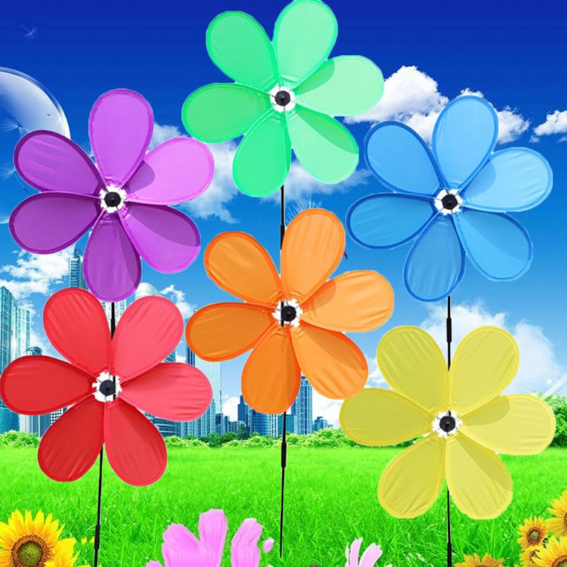 ¡Novedad! 6 piezas de molino de viento de una sola hilera de seis hojas para decoración de jardines y casas, juguetes para niños