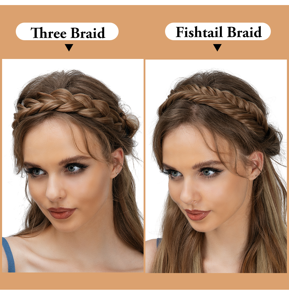 Synthetic Premium Adjustable Handmade Braided Elastic Band Hair Braiding Hair Headband Headwear For Women