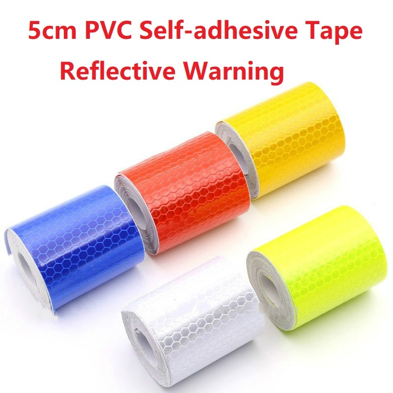 5 Cm * 3M Reflecterende Film Waarschuwing Strip Reflecterende Tape Veiligheid Mark Voor Auto Van Verkeersbord Pvc Kristal rooster Reflecterende Sticker