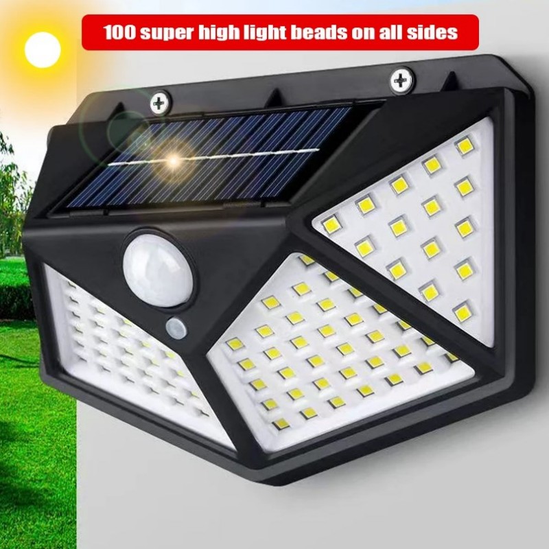 1/2/4/6 Stuks 100 Led Wandlampen Outdoor Solar Lamp PIR Bewegingssensor Zonne-energie zonlicht Straat Licht Voor Tuin Decoratie