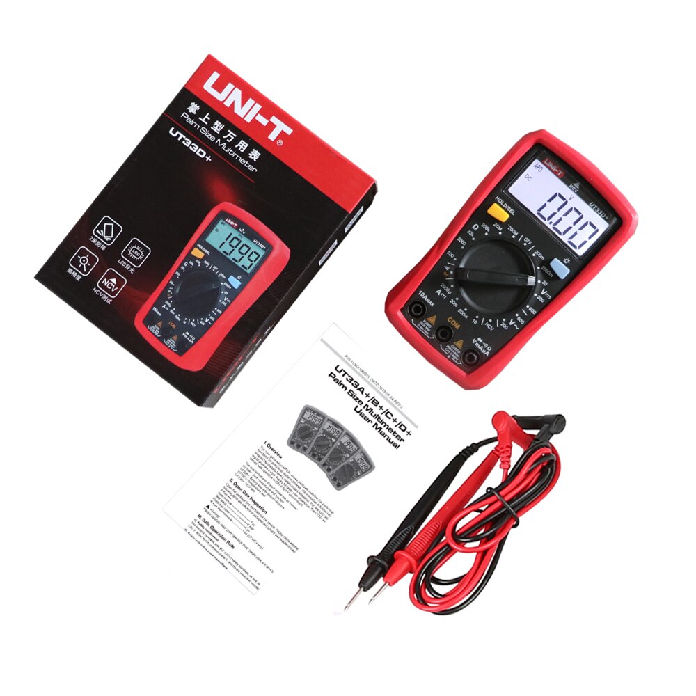 Multimètre numérique portatif, testeur de tension AC/DC, ohmmètre, UT33A, UT33B, UT33C, UT33D