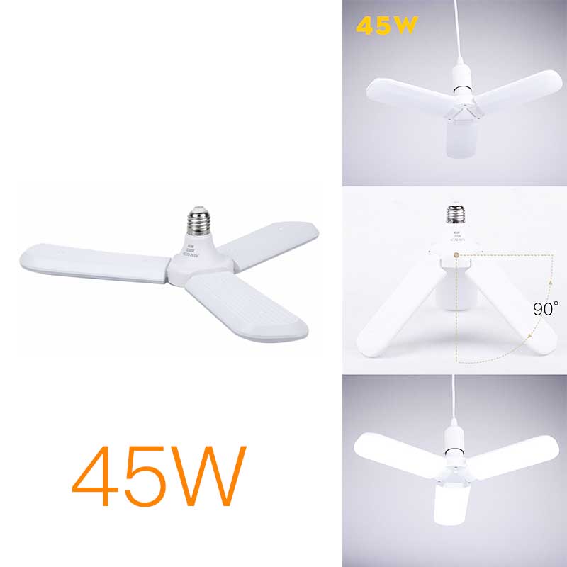 Super Bright Garage Light E27 Led Bulb High Bay Light 220V Workshop Light 30/45/60W Warehouse Industrial Lamps for Garage: 45W  3 blade