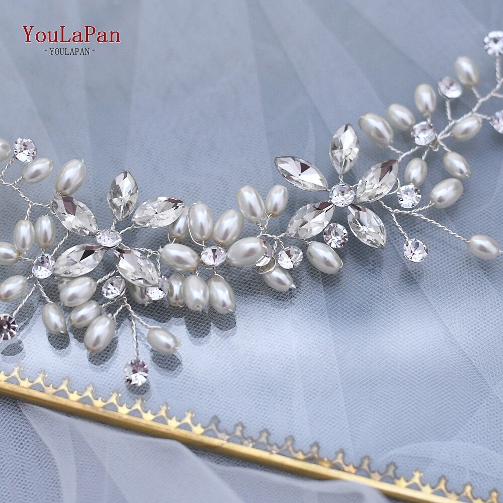 Topqueen HP128 Bruiloft Haar Accessoires Pearl Haarband Bruid Haar Clip Bruidsmeisjes Tiara Kroon Bruiloft Hoofdband Haar Kam