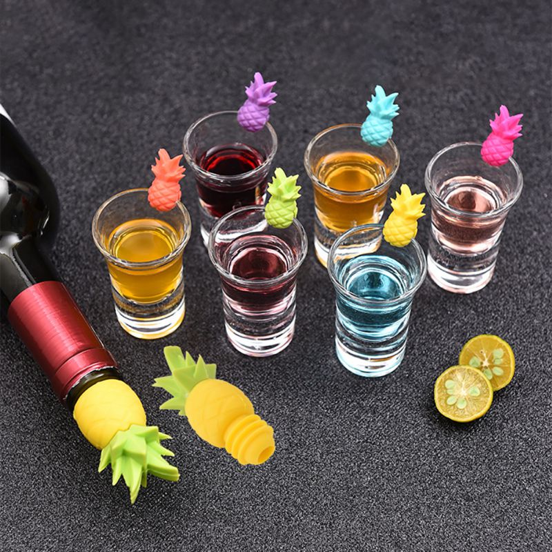 Charms Wijn Stoppers Ananas Wijn Fles Stoppers Silicone Herbruikbare Drank Fles Stoppers