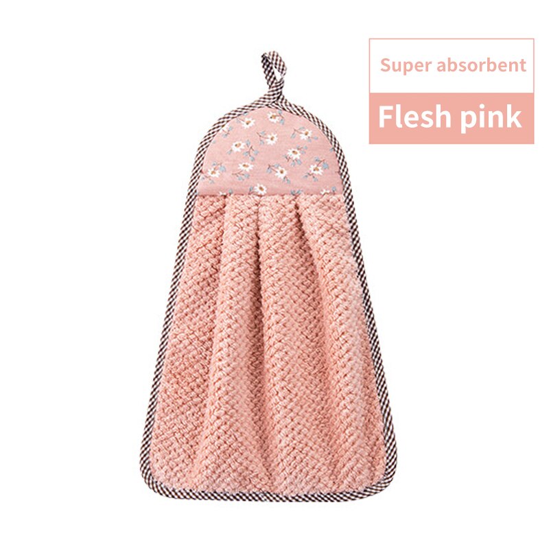 Koral fløjl badeudstyr blødt absorberende håndklæde køkkenklude hængende tøj køkkentilbehør 30 * 40cm: Orange
