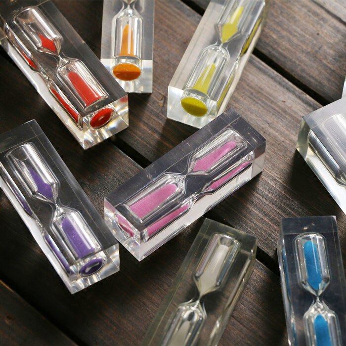 3 Minutes Timer Transparent Crystal Resin Timer Hourglass Kids Novelty Fun For Children