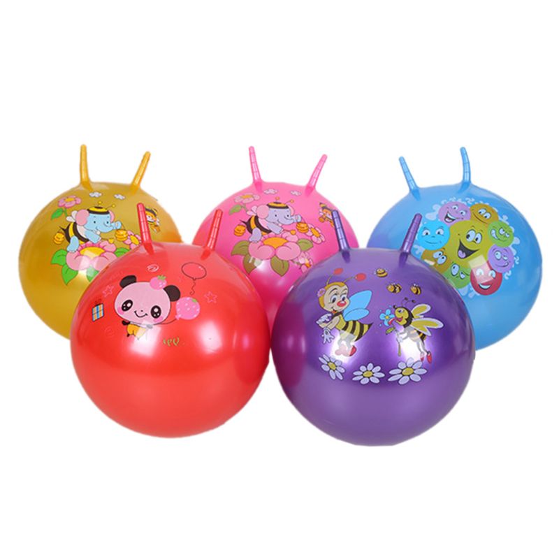 Inflatable Jump Ball Cartoon Print Hopper Bounce Outdoor Sports Toy Balls with Handle Kids Toy: 2Random