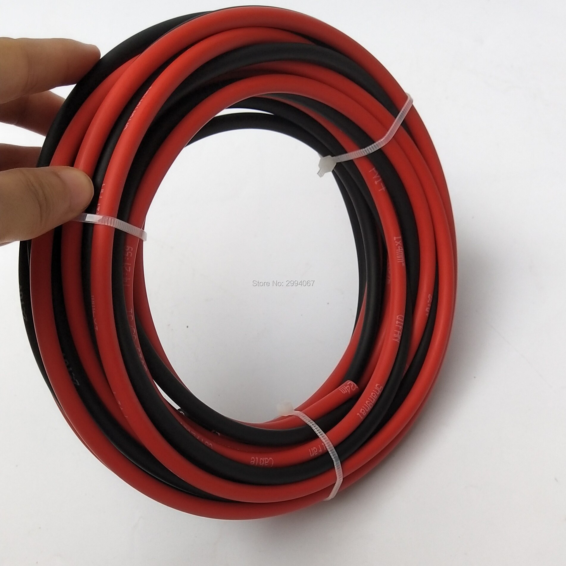 10AWG 6mm2 20m/15m/10m/5meter Solar PV Cable wire 6mm2 10AWG PV cable wire red and black cable XLPE jacket With TUV UL Approval