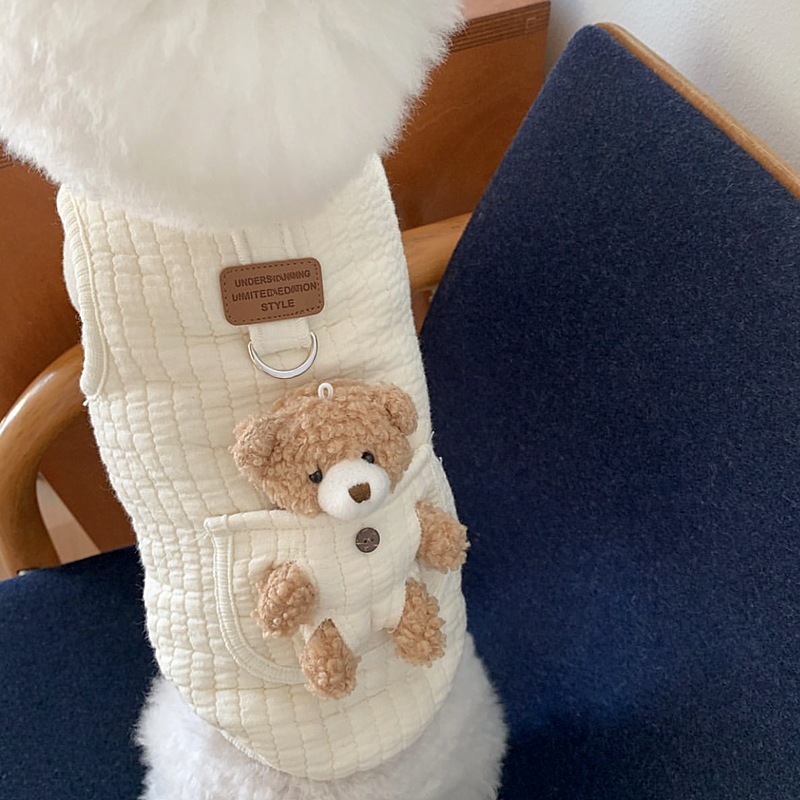 Puppy Clothes Autumn Winter Cat Desinger Vest Pet Cute Cartoon Soft Shirt Small Dog Harness Chihuahua Poodle Yorkshire