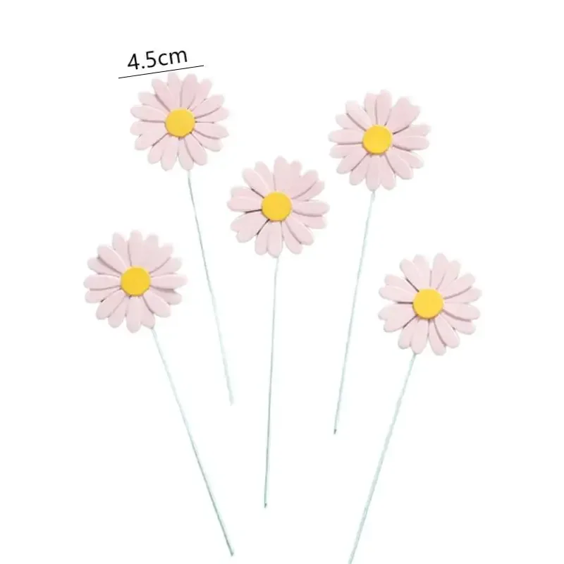 1/5 stk. kagetopper marguerit blomst sløjfe kageplugin cupcake dessertdekoration bagetilbehør fødselsdag babyshower festdekoration: Klar
