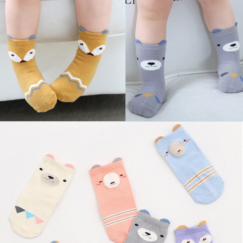 Cotton Baby Socks Newborn Baby Girls Boys Socks Rubber Sole Anti-Slip Socks Cartoon Animal Infant Toddler Socks meia infantil