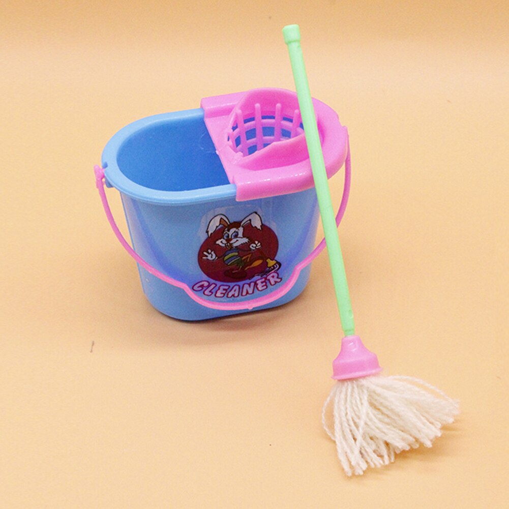 9pcs Bucket Pretend Toys Kit Baby Cleaning Tools Broom Educational Sweeping Brush Colorful Mop Kids Play Housekeeping