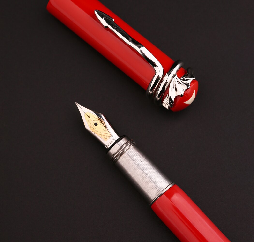 Updated Moonman Master F9 Metal Fountain Pen Snake / Spider Piston Ink Pen F Nib 0.5mm Original Box